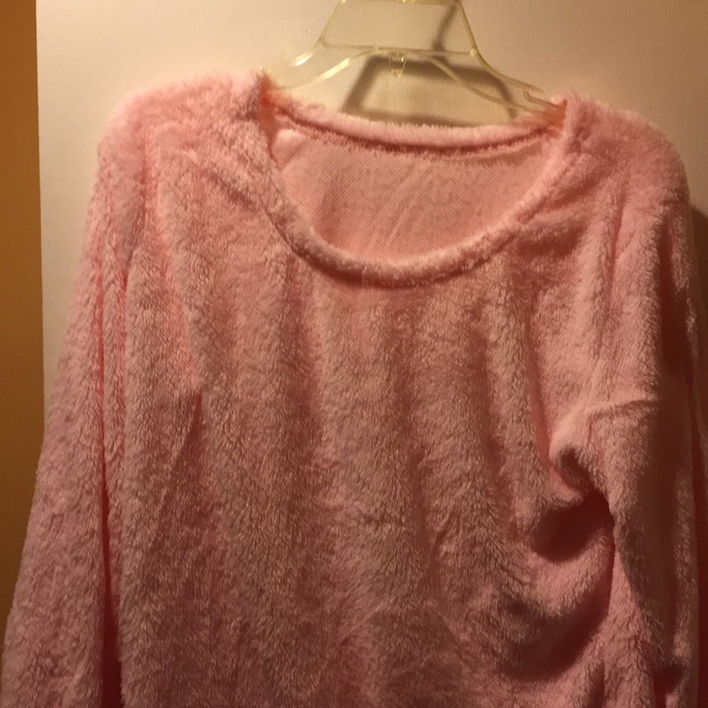 Pink fleece sweater